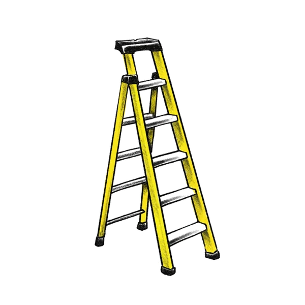 Yellow step ladder illustration