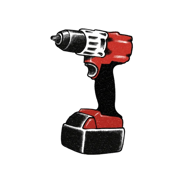 Cordless drill illustration