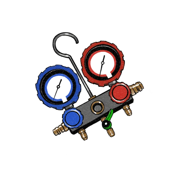 HVAC manifold gauge illustration